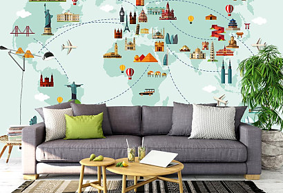 Fototapeta Mapa sveta architektúra